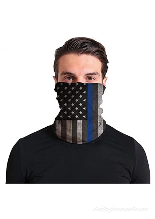 Van & Company Multifunctional Neck Gaiter American Flag/Thin blue line One Size