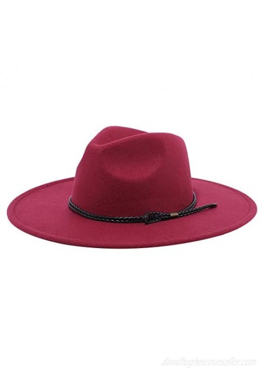 JuA Wide Brim Fedora Hats for Women XL Floppy Panama Hat Rancher Felt Hat