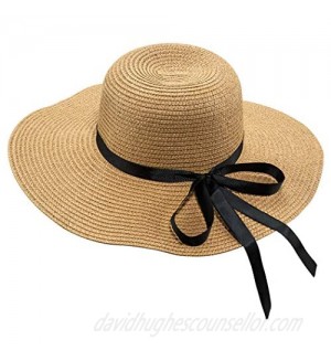 PEAK 2 PEAK Women and Men Wide Brim Straw Panama Summer Beach Sun Hat - Adjustable  Foldable  Fedora  UPF50+