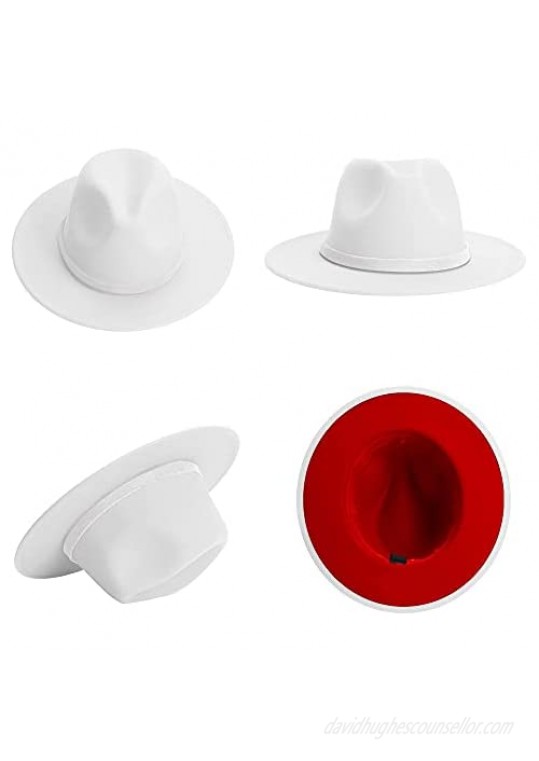 SAJUZEN Womens & Mens Fedora Hats Two Tone Wide Brim Fedora Hats for Women Men