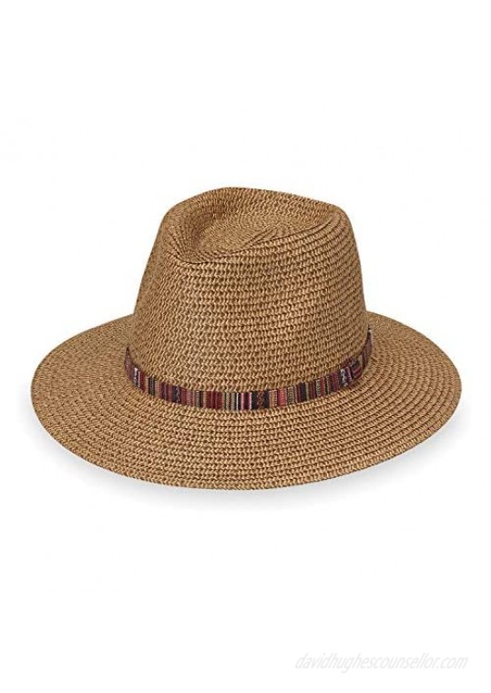 Wallaroo Hat Company Women’s Petite Sedona Fedora – UPF 50+  Aztec Flair  Designed in Australia