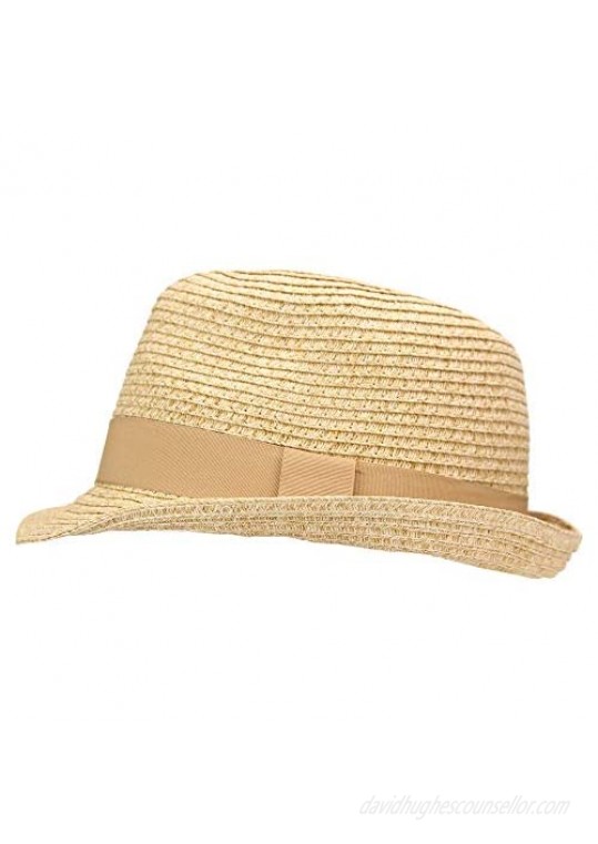 Women's Stretch Fit Paper Straw Fedora Hat