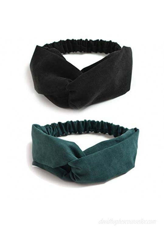 10 Pack Women's Headbands Boho Flower Printing Twisted Criss Cross Elastic Hair Band Accessories E
