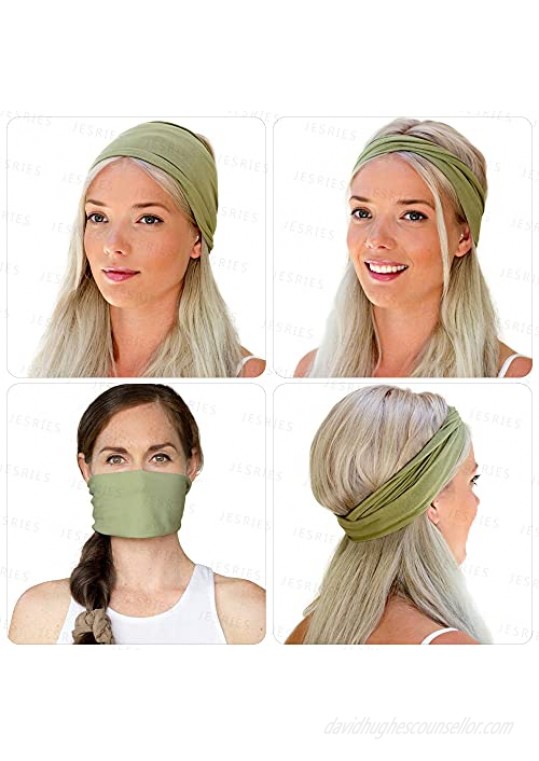 12 Pack Women's Headbands Elastic Hair Bands Workout Running Turban Headwrap Non Slip Sweat Yoga Hair Wrap for Girls