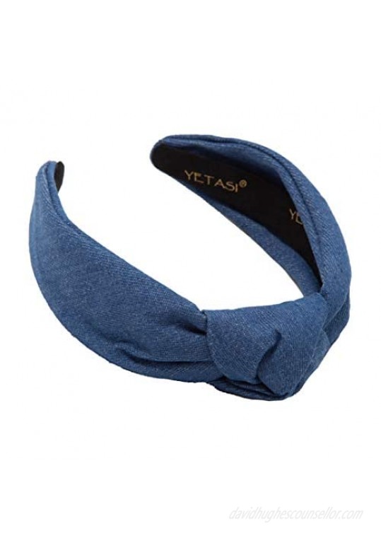 Blue Denim Headbands for Women Go with Everything. Knotted Headbands for Women are Brilliant for Occasions. Blue Jean Headband for women Fashion is Adjustable. Trendy Comfortable Blue headband