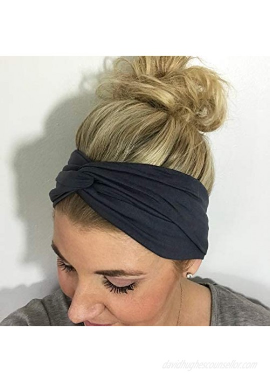 DRESHOW 4 Pack Cross Headbands Vintage Elastic Head Wrap Stretchy Hairband Twisted Cute Hair Accessories