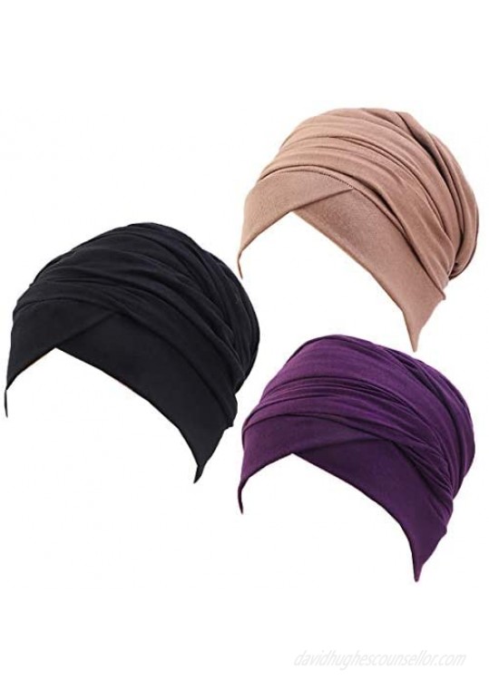 Ever Fairy Turban Head Wrap Scarf African Women' Soft Long Scarf Shawl Hair Bohemian Headwrap Stretch Headband Tie