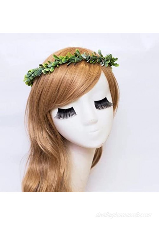 Love Sweety Succulent Flower Crown Eucalyptus Halo Wedding Floral Headband Photo Prop