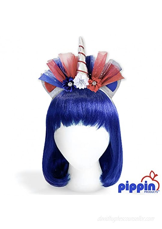 Patriotic 4th of July Red White and Blue USA Independence Day Unicorn Headband
