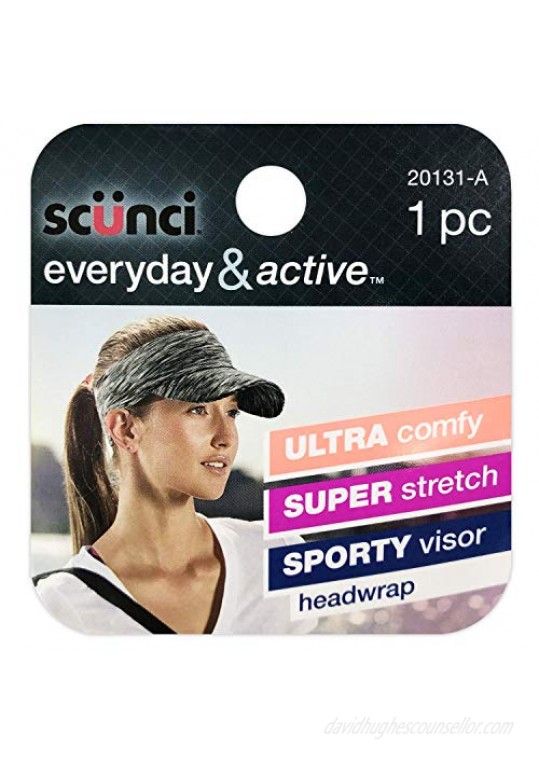 Scunci Sporty Visor Headwrap Super stretchy and comfy One Size Assorted Colors (1-Count)