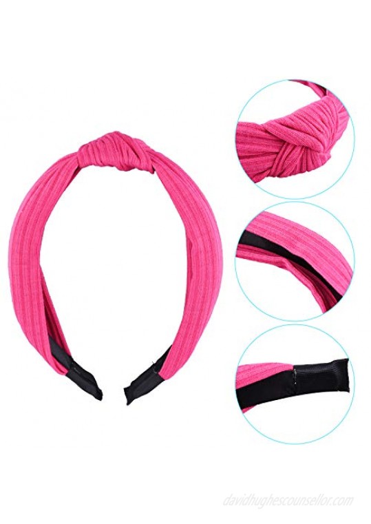 SIQUK 15 Pieces Top Knot Headband Turban Headbands with Cross Knot Wide Cloth Headband for Womem and Girls