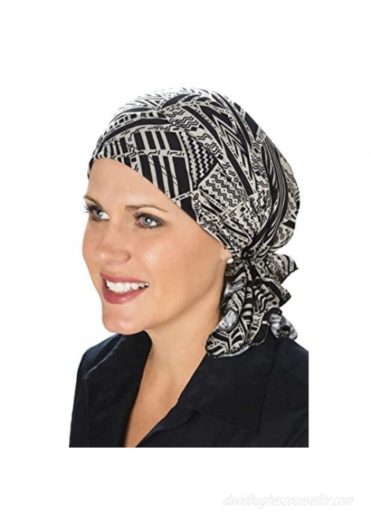 Slip-On Slinky-Caps for Women with Chemo Cancer Hair Loss Neutral Tribal