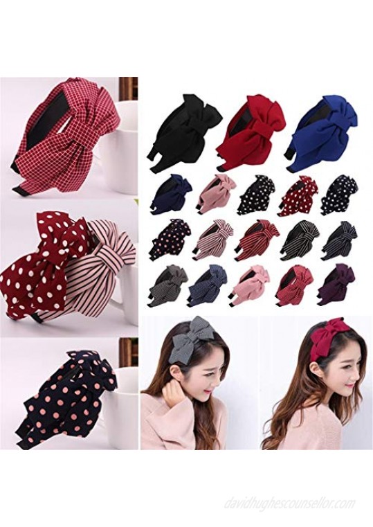 Towood Pack of 5 Women's Vintage Bow Hair Hoop Fashion Sweet Headband Accessories
