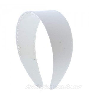White 2 Inch Hard Plastic Headband with Teeth Women and Girls wide Hair band (Motique Accessories)