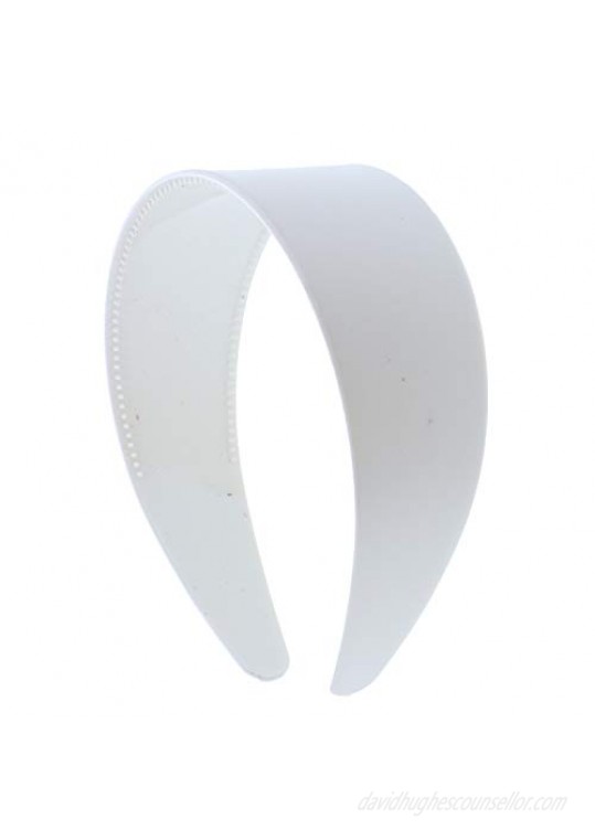 White 2 Inch Hard Plastic Headband with Teeth Women and Girls wide Hair band (Motique Accessories)