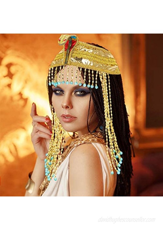 Women's Egyptian Headband Snake Beaded Headpiece Women's Egyptian Costume Accessory Beaded Headdress