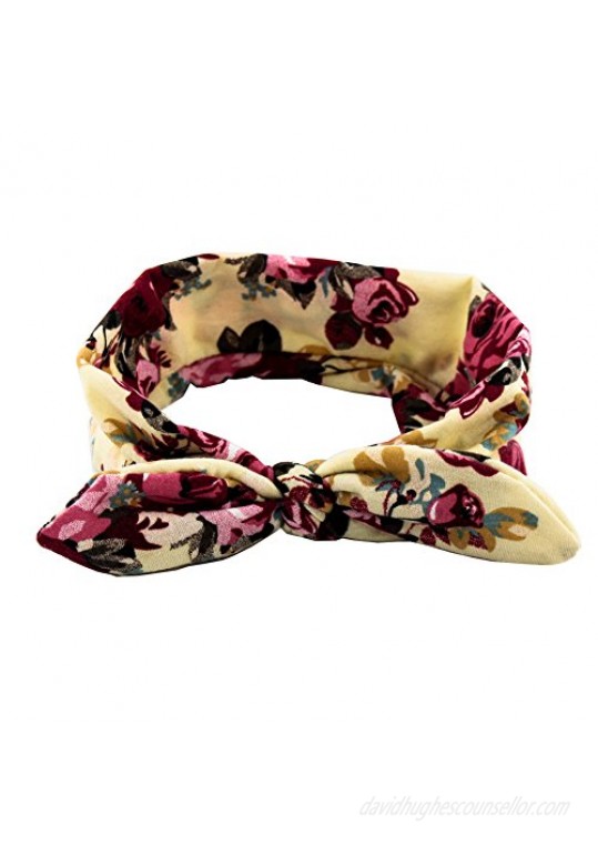 Yeshan Women and Girls Stretchy Rabbit Bow Headbands /Bandana/Turban/Headwrap Knotted Yoga Hairband pack of 6