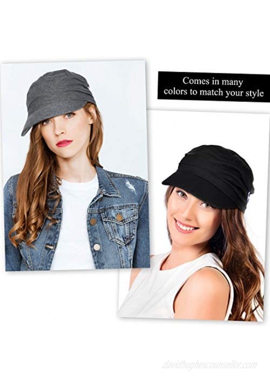 3 Pieces Baseball Cap with Buttons Sun Hat for Women
