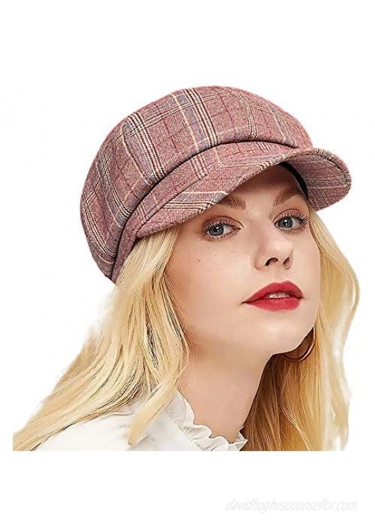 ColorSun Women's Newsboy Caps Newsboy Hats for Women Cabbie Fiddler Octagonal Paperboy Hat