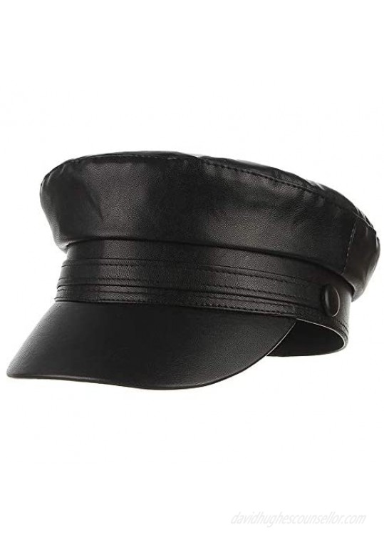 EOZY Women Fashion Newsboy Cap PU Leather Cabbie Sailor Fiddler Bakerboy Flat Gatsby Visor Beret Autumn Spring Winter Hats