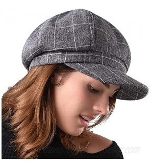 FURHATMALL Newsboy Cap for Women Spring Summer Cotton Linen Gatsby Visor Hat …