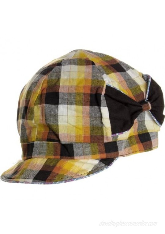 LL Women's Spring Summer Plaid Bow Cabbie Hat