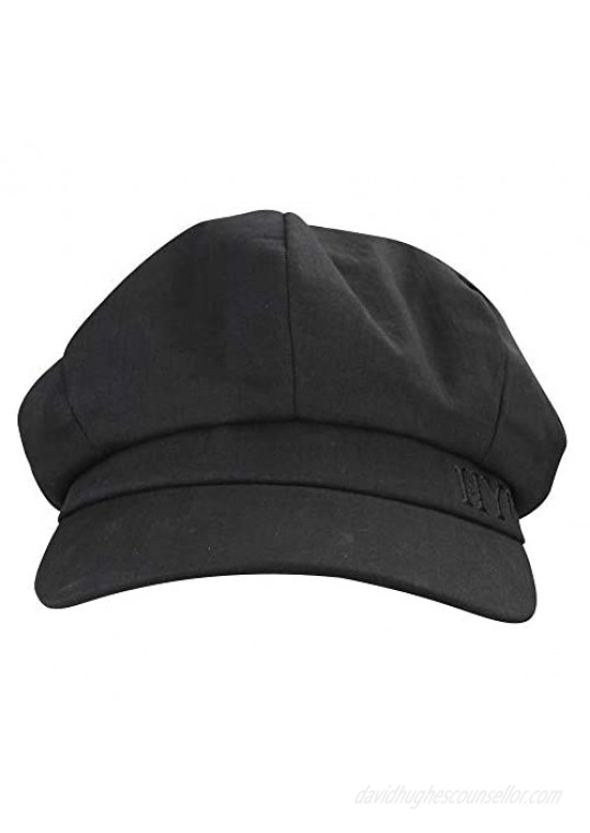 MINAKOLIFE Women's NYC 8 Panel Newsboy Cap Paperboy Hat Cotton Beret Hat Cabbie Fiddler Hat