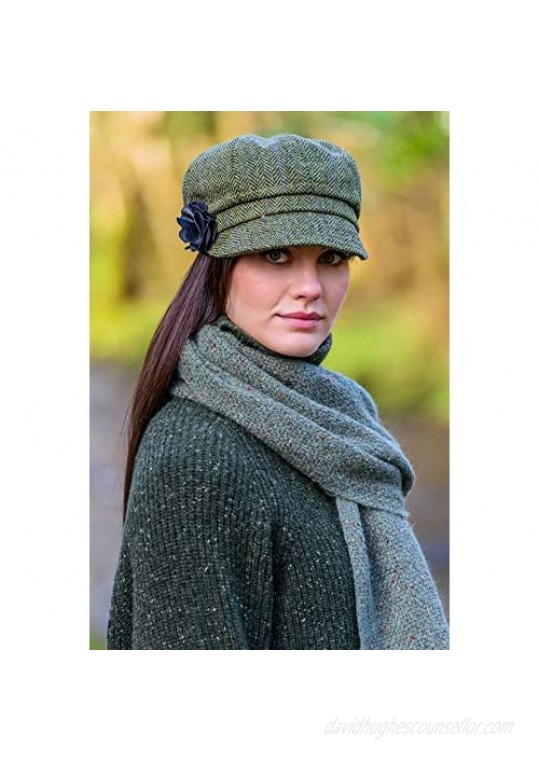 Mucros Weavers Irish Newsboy Cap for Women Wool Knit Hat for Winter