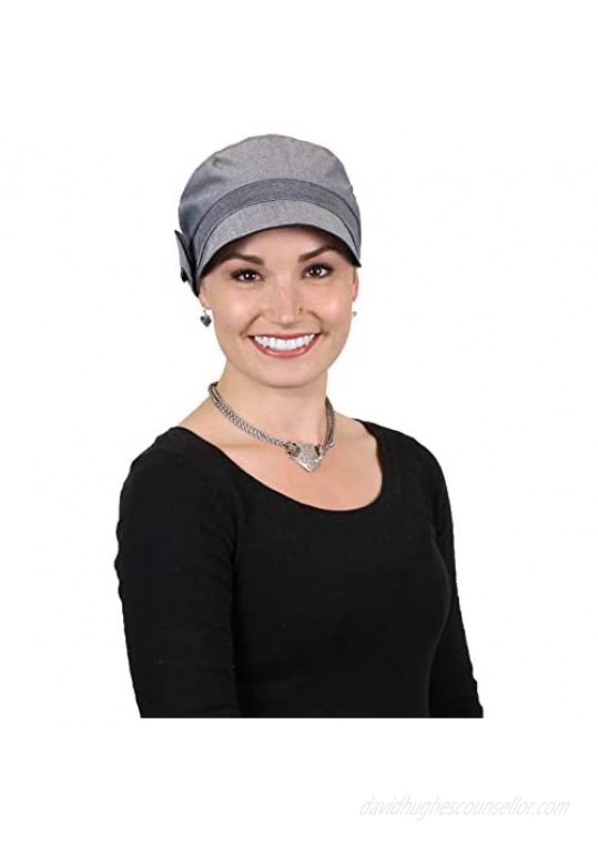 Newsboy Cap Summer Hats for Women Visor Chemo Headwear Cancer Hair Loss Head Coverings 100% Cotton for Small Heads Barcelona