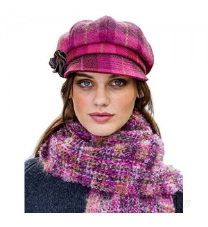 Plaid Ladies Newsboy Cap  Red  One Size Fits Most
