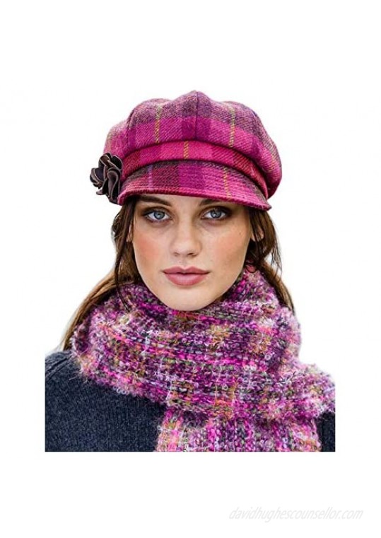 Plaid Ladies Newsboy Cap  Red  One Size Fits Most