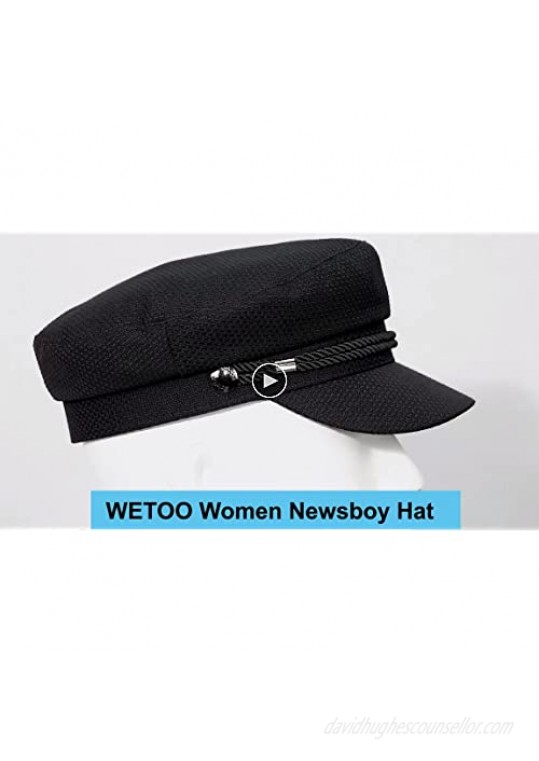 WETOO Women Fiddler Cap Newsboy Hat Visor Beret Cap Paperboy Gatsby Hat