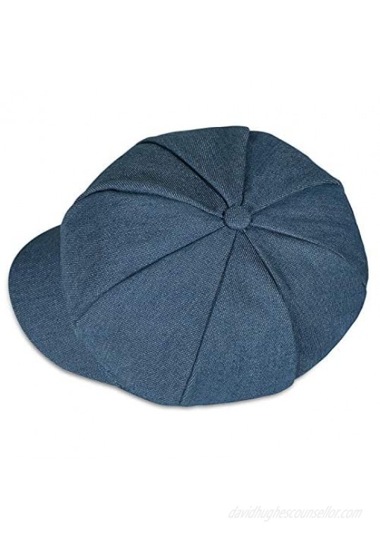WETOO Womens Peaked Newsboy Cap for Women Soft Cotton Women Hats with Visor Rib Baker Boy Turban Chemo Baggy Beanie