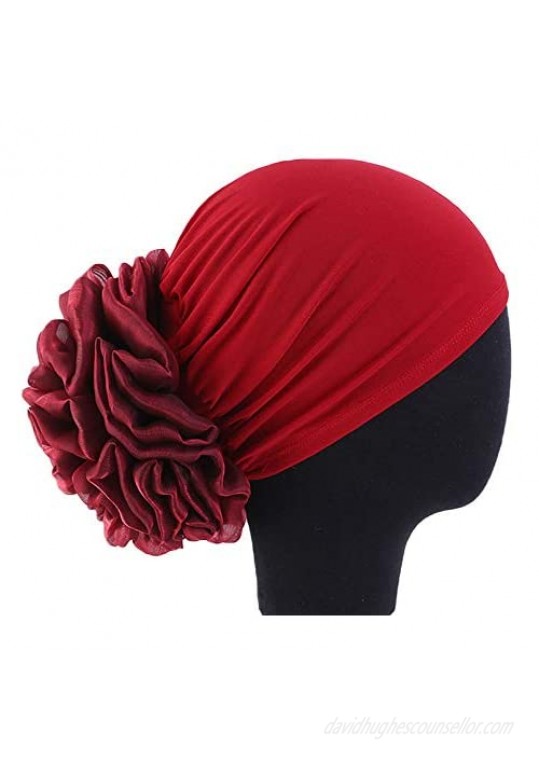 1Pack / 2Packs Women Flower Elastic Turban Beanie Head Wrap Chemo Cap Hat