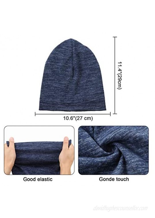 6 Pieces Satin Lined Sleep Cap Slouchy Beanie Slap Hat Night Hair Wrap Caps for Women Girls One Size