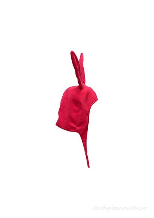 Bob's Louise Rabbit Ear Hat Burgers Beanie Cosplay Costume Halloween Fleece Hat Bunny Ears (Mom Pink)