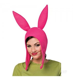 Bob's Louise Rabbit Ear Hat Burgers Beanie Cosplay Costume Halloween Fleece Hat Bunny Ears (Mom  Pink)
