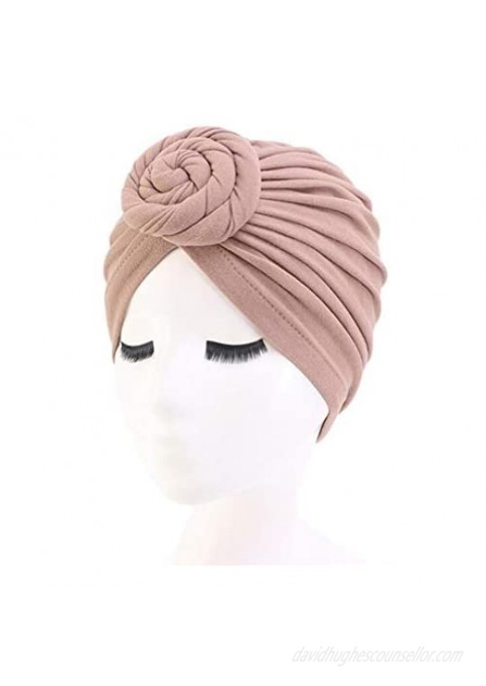 DANMY Women's Autumn Winter Knotted Hat Wrap Cap India's Hat Turban Headwear