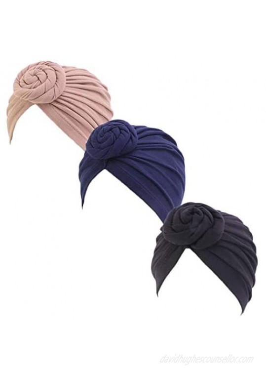 DANMY Women's Autumn Winter Knotted Hat Wrap Cap India's Hat Turban Headwear