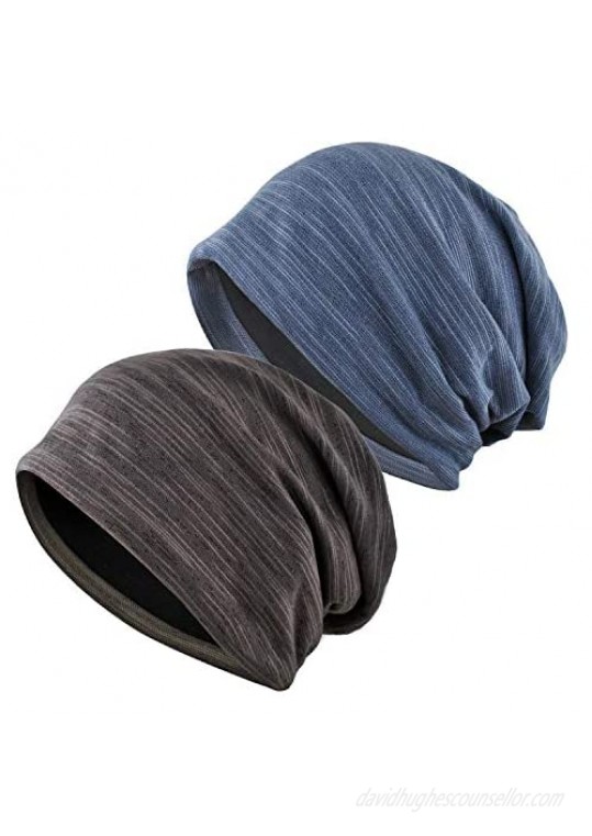 EINSKEY Slouchy Beanie for Men/Women 2-Pack Oversize Baggy Skull Cap Summer Thin Knit Hat