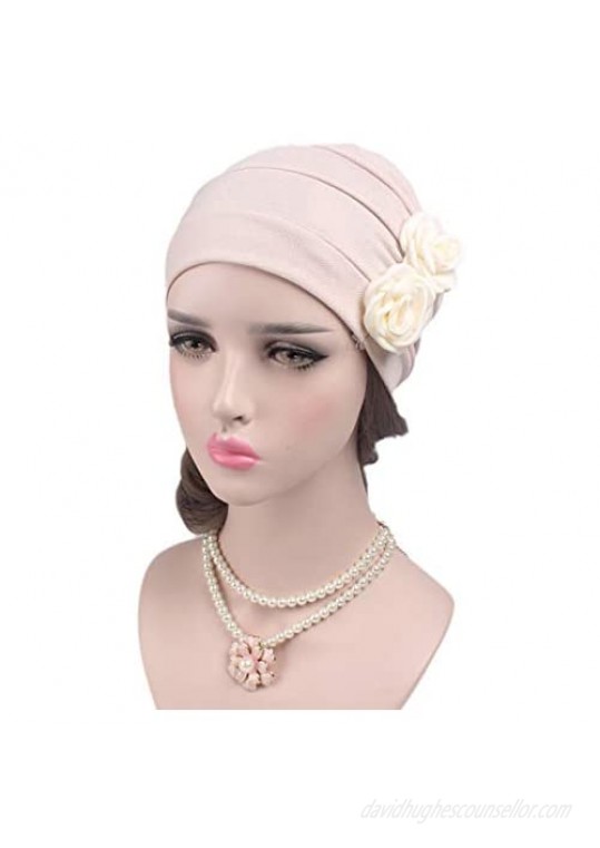Ever Fairy 3 Colors Chemo Cancer Head Scarf Hat Cap Ethnic Cloth Print Turban Headwear Women Stretch Flower Muslim Headscarf