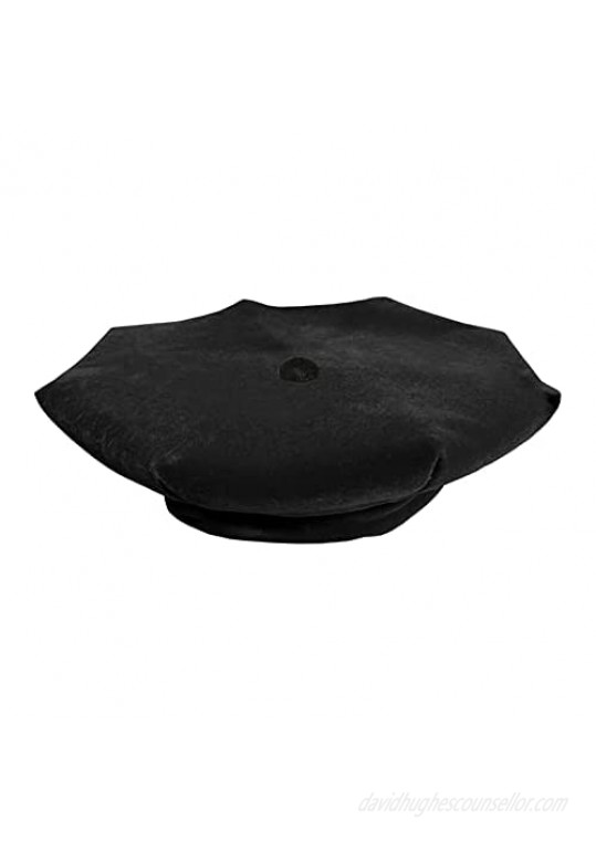 Happy Secret Graduation Doctoral Tam With Self-material Button 8 Sided Black NO TASSEL