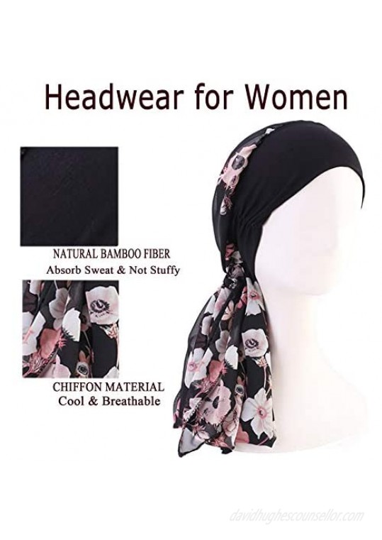 Headwear for Women Sleep Beanie Head Scarf for Bald Wraps Cancer Hats Turbans
