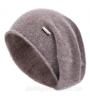 jaxmonoy Cashmere Slouchy Knit Beanie Hat for Women Winter Soft Warm Ladies Wool Knitted Skull Beanies Cap
