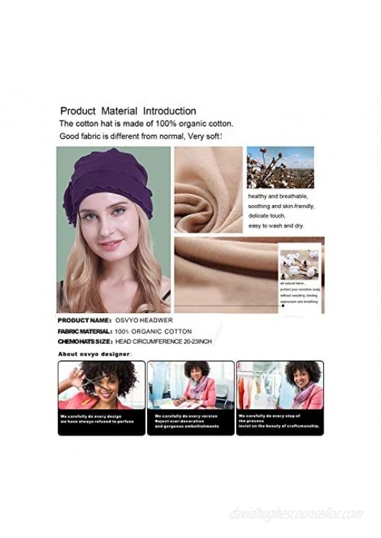 osvyo Chemo Headwear Turban Cap for Women - Cancer Beanie Hair Loss Sealed Packaging