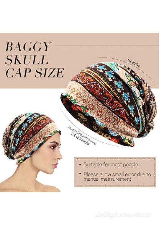 SATINIOR 5 Pieces Women's Slouchy Beanie Hat Baggy Skull Sleep Cap Turban Headwear