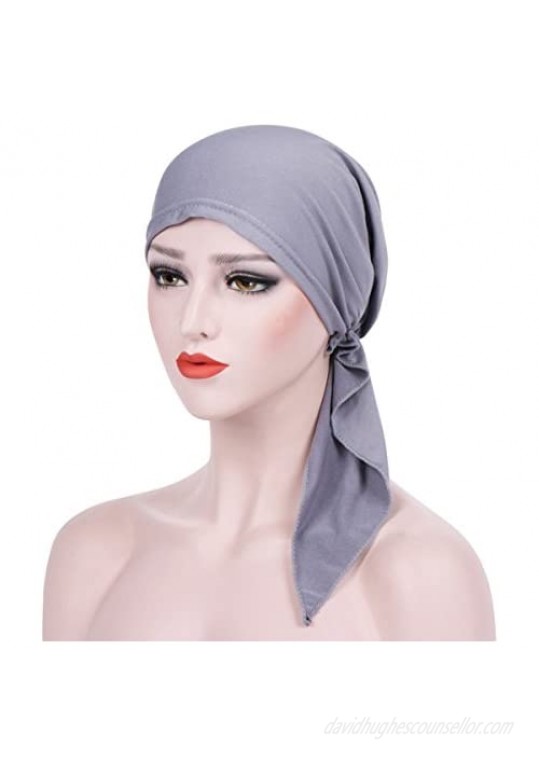 Summer Chemo Scarf Lightweight Silky Beanie Ruffle Cap Cancer Headwear for Womens