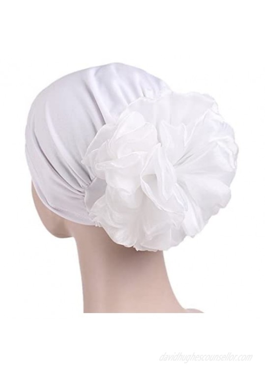 Women Flower Elastic Turban Beanie Head Scarf wrap Chemo Cap hat for Cancer Patient
