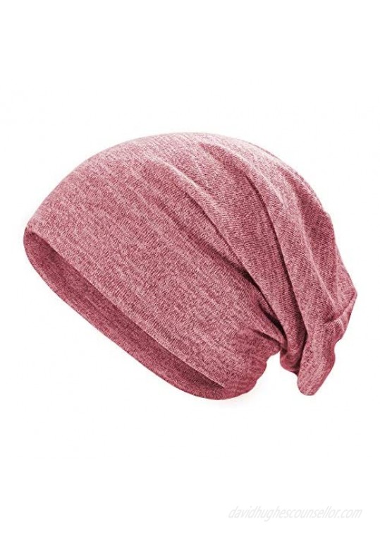 ZLYC Soft Slouchy Beanie Hat for Women Men Fashion Thin Knit Stretch Skull Cap