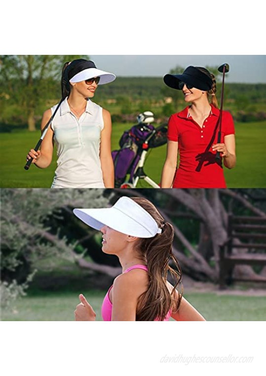 2PCS Wide Brim Sun Visor Hat Women Large UV Protective Golf Beach Cap Korea Design